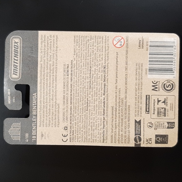 '18 Bentley Bentayga White Matchbox 2023 MBX Metro Collection Diecast Car - Picture 10 of 11